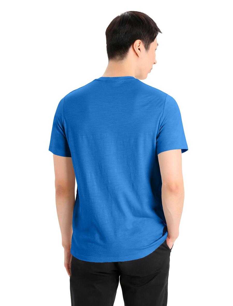 T Shirts Icebreaker Merino Tech Lite II Corta Sleeve Tee Homme Bleu | FR 1162BEXC